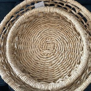 NWT Ballard Designs Rory wicker baskets (set of 2)